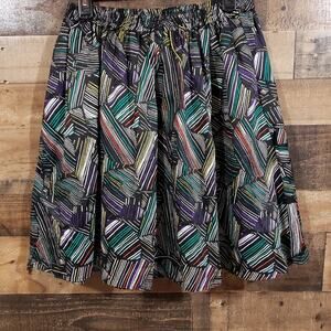 Duro Olowu for JCP colorful tribal print elastic waist skirt woman's size small
